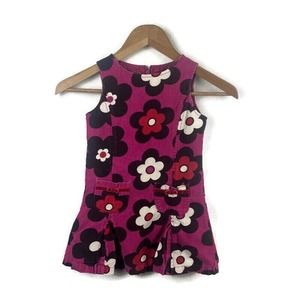Mini Boden Girls 4-5y Pink Mod Floral Corduroy Pleated Jumper Dress